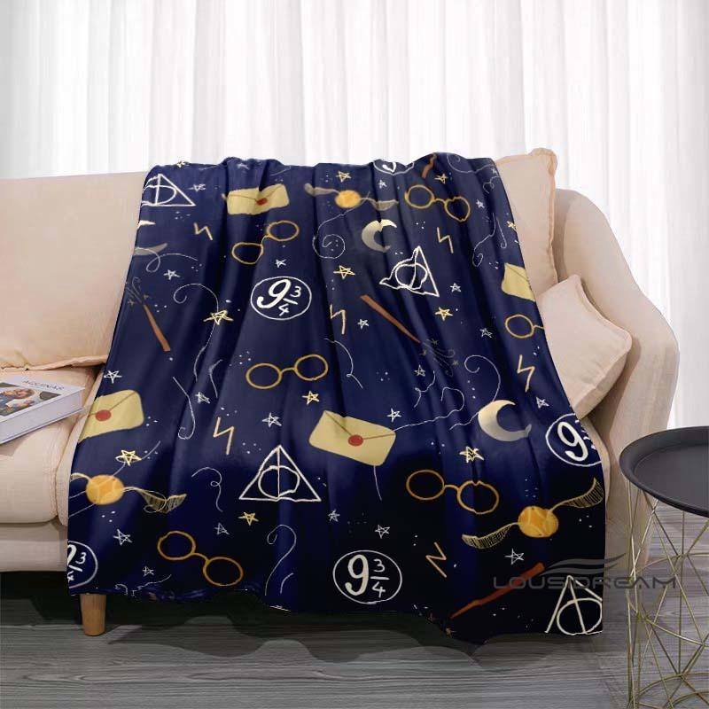 Fantasy-Abenteuerfilm-Thema 3D-gedruckte Decke Harry Potter Warm Gemütlich Flanell-Überwurf Geeignet für Schlafzimmer Sofas Betten