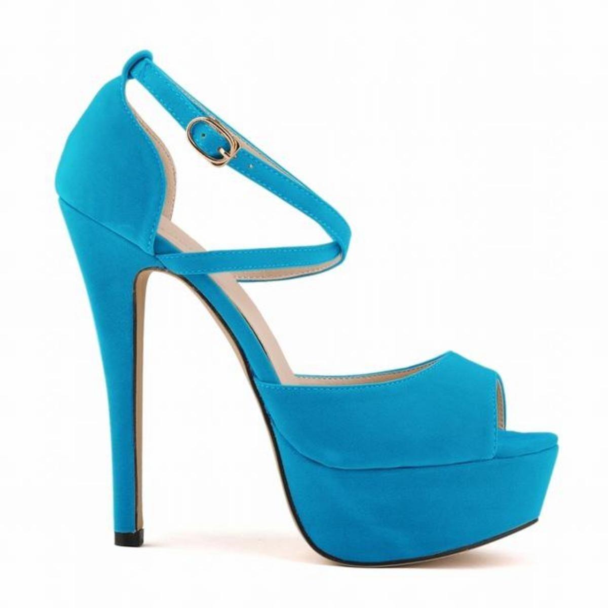 

Нові модні жіночі туфлі-човники, сексуальні туфлі з відкритим носом, 14 см, супервисокі підбори, платформа, босоніжки з ремінцем до щиколотки, чорні, червоні весільні туфлі 41 небо синє кольору