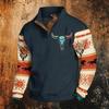 Men's Western Hooded Sweatshirt Long Sleeve Pattern Print Pullover