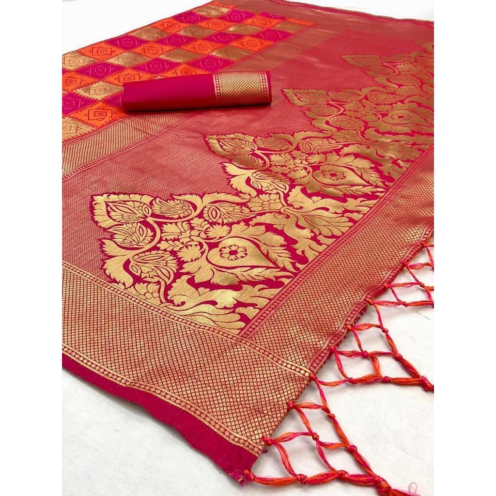 Royal Soft Lichi Silk Saree – Rich Pallu Jacquard with Stylish Zahlar