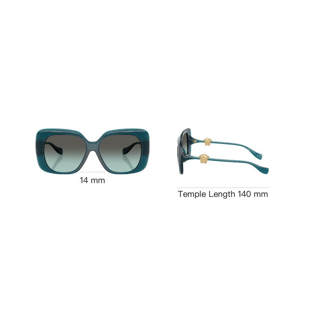 Versace Medusa Shaped Square Sunglasses Women sunglasses Transparent-Blue VE4499U55402A