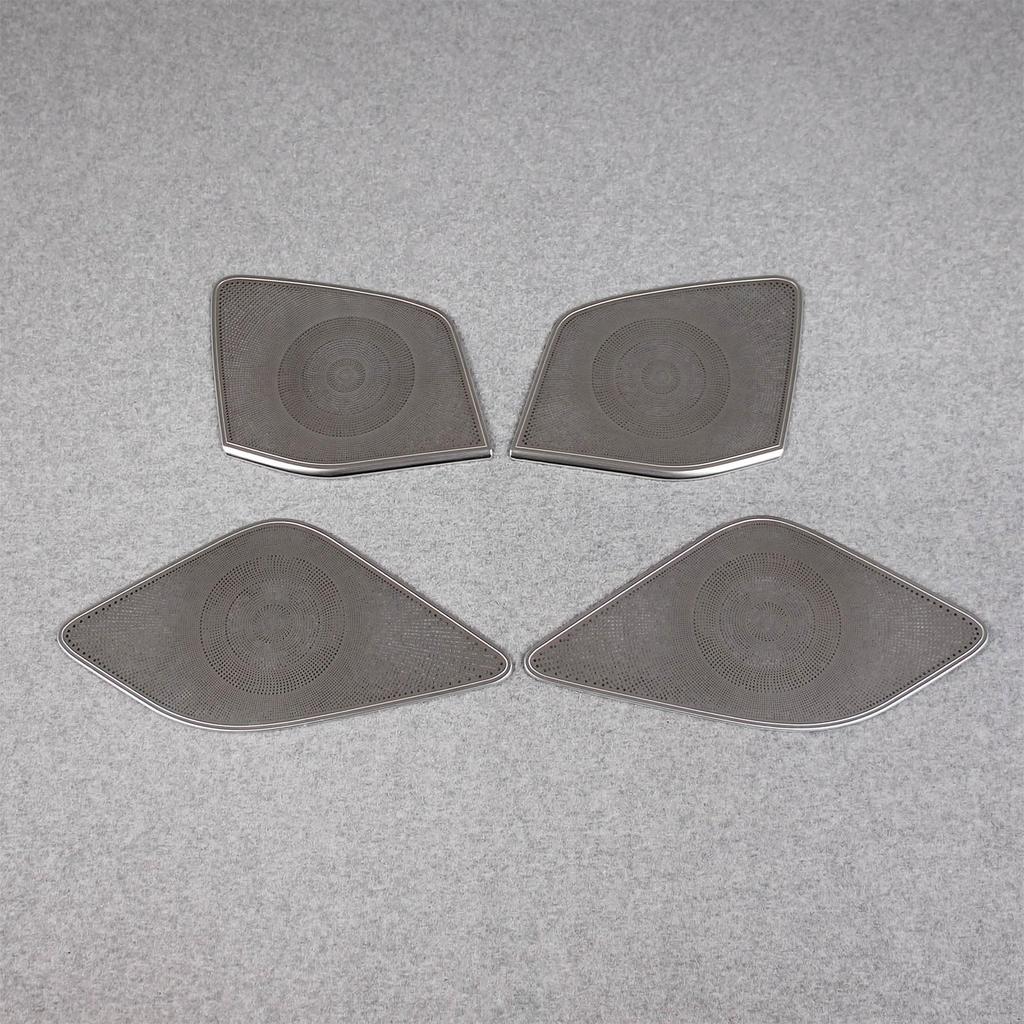 RUIQ Stainless Steel Front and Rear Speaker Ring Garnish for Toyota New Silver Alphard/Vellfire (40 Series) -