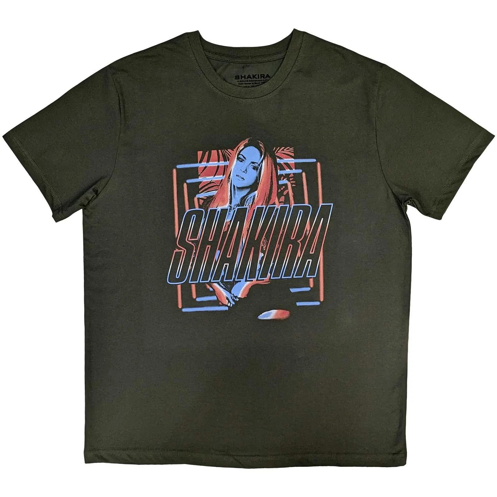 Shakira Squares And Logo Official Mens Unisex T-Shirt S