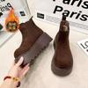 Europäischer Stil Chelsea Boots Damen 2025 Herbst und Winter Neu Koreanische Version Muffin Plateau Kurzstiefel Damen Zigarettenstiefel Martin Boots