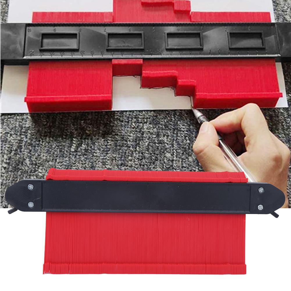 Multifuncțional 10in Lățime Dublu Blocare Contur Neregulat Șablon Riglă Instrument de Măsurat pentru Prelucrarea Lemnului