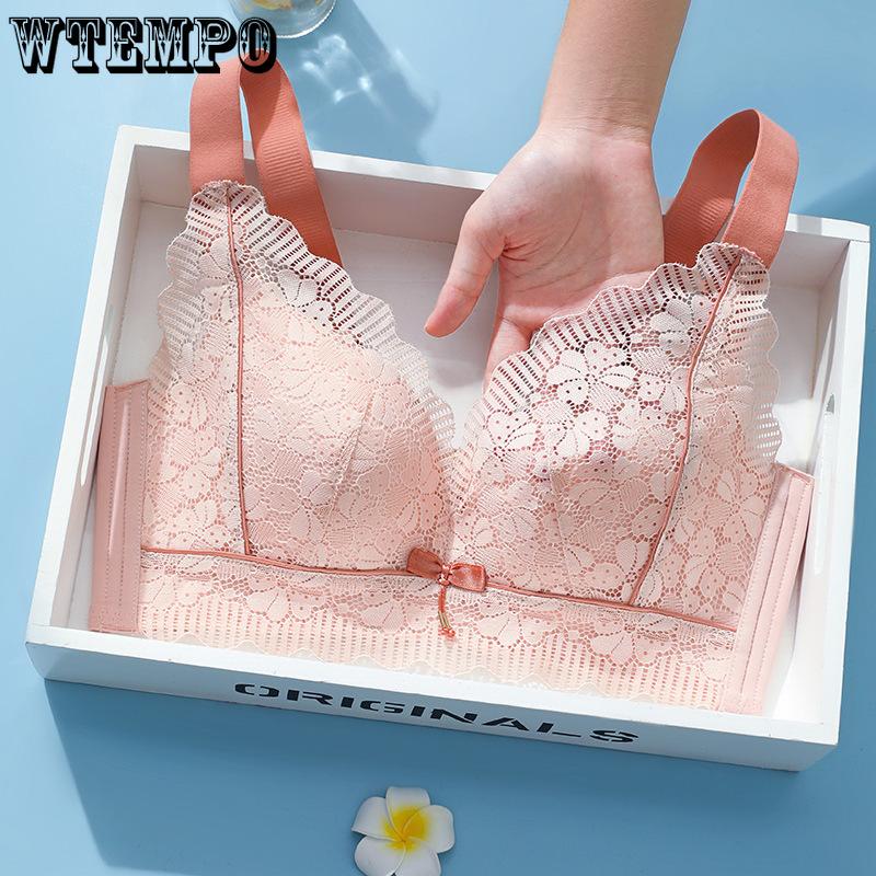 Full-cup Large-sized Bra for Women Anti-sagging Breast Retraction No Underbra Adjustable Thin Lingerie Push Up Bra