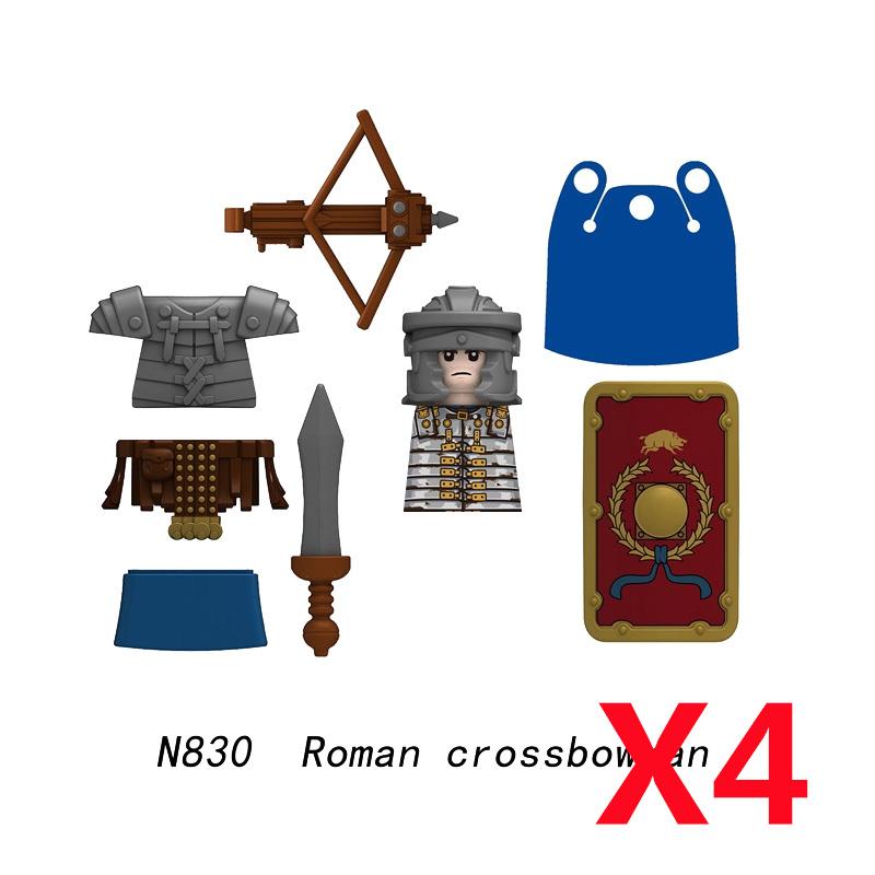 Medieval Soldier Knight Figure MOC Building Block Green Dragon Castle Infantry Orcs Pirate Roman Cavalry Weapons Toys Gifts D122