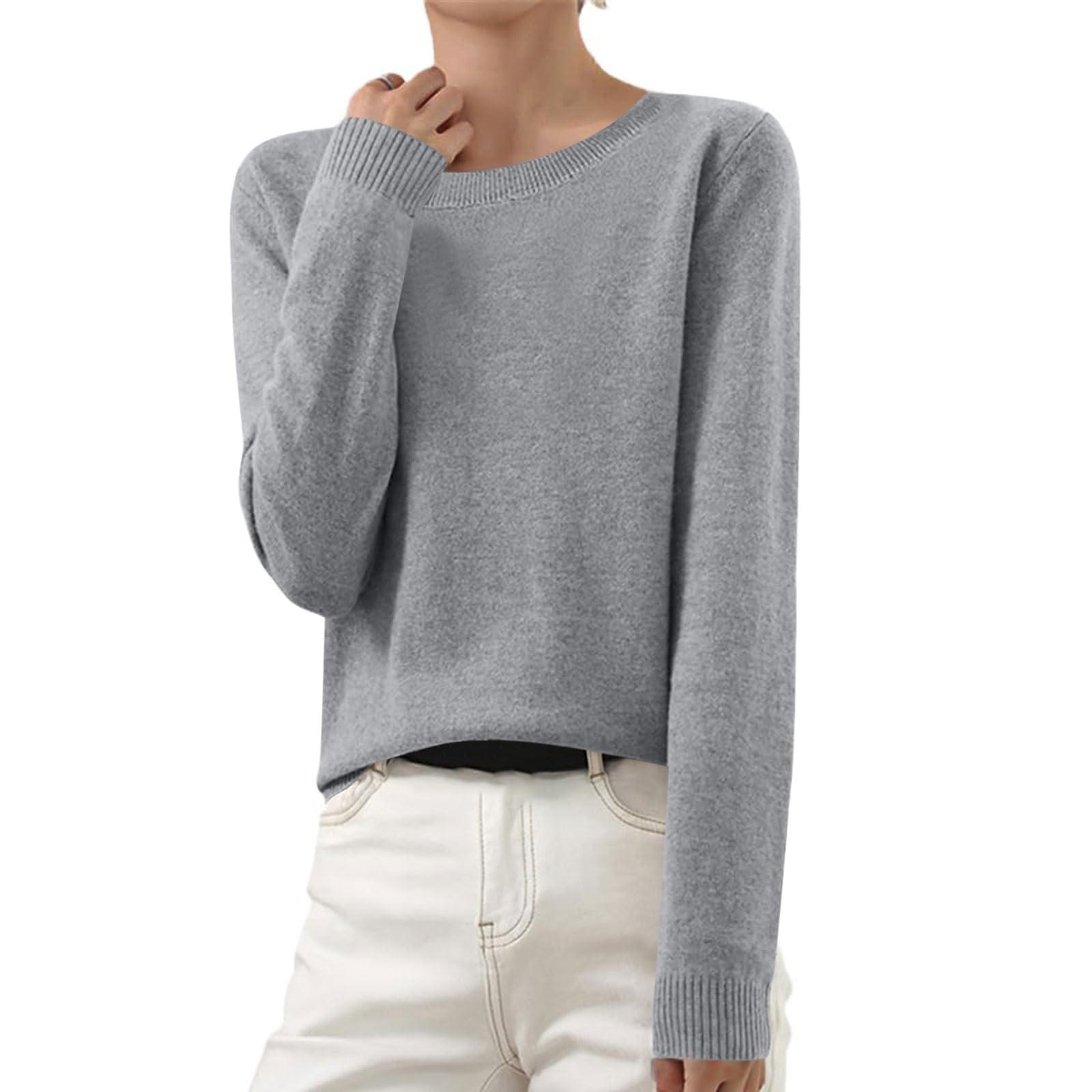

Women s And Winter Fashion Long-sleeved Basic Crew-neck Loose Pullover Sweater Top XXXL