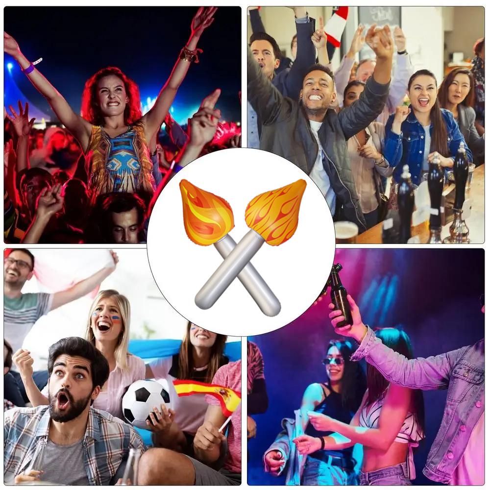 10/5/1Pcs Inflatable Torch Flame Toy Balloon Carnival Prizes Kids Theme Photo Props Sports Game Events Cheering Thunder Sticks
