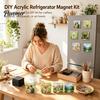 Magnetické potřeby pro řemesla 10/20/50 ks Sada DIY magnetů na ledničku, Průhledný akrylový fotorámeček se sadou na výrobu obrázků, Lepicí zadní strana, Vlastní sada pro řemesla