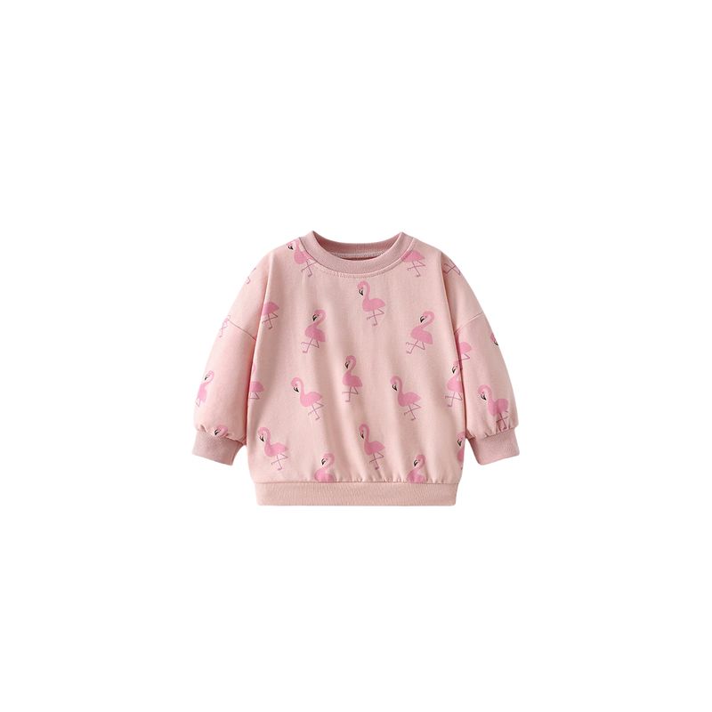 Girls' Sweatshirt for Spring and Autumn, European and American Style, Casual Round Neck Long-Sleeve Base Shirt, Children's Pullover Top