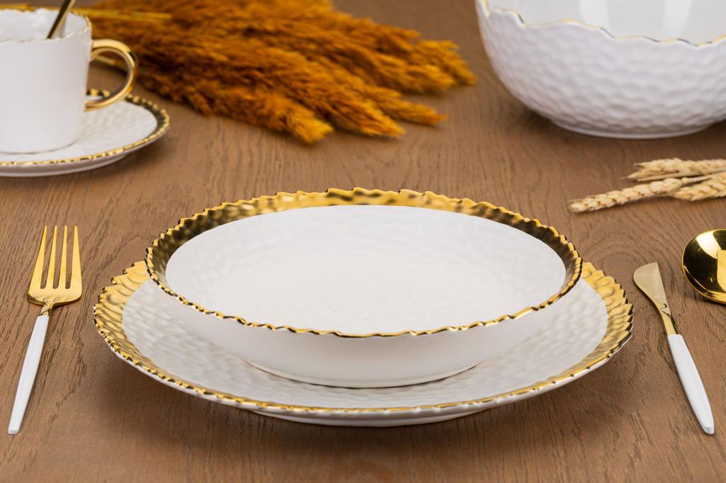 Komplet 8 Talerzy Kati White Gold