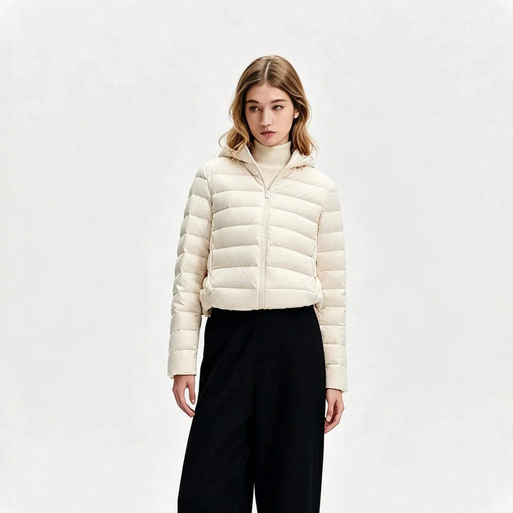 European down cotton clothes  new short light and thin warm slim fashion jacket hooded