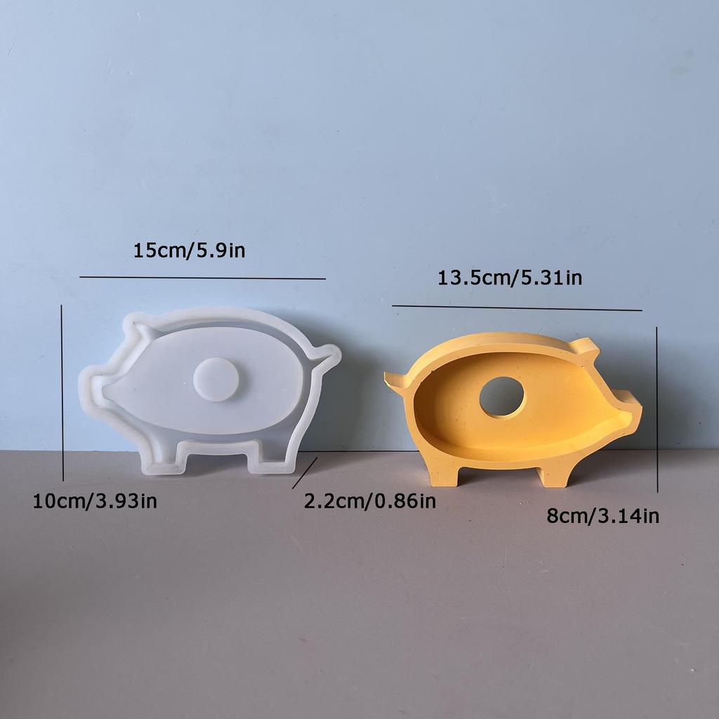 Piggy Ornament Mould Decorative Silicone Mould Lucky Pig Plaster Mould Festive For Holiday Gifts New Year Celebration Diy