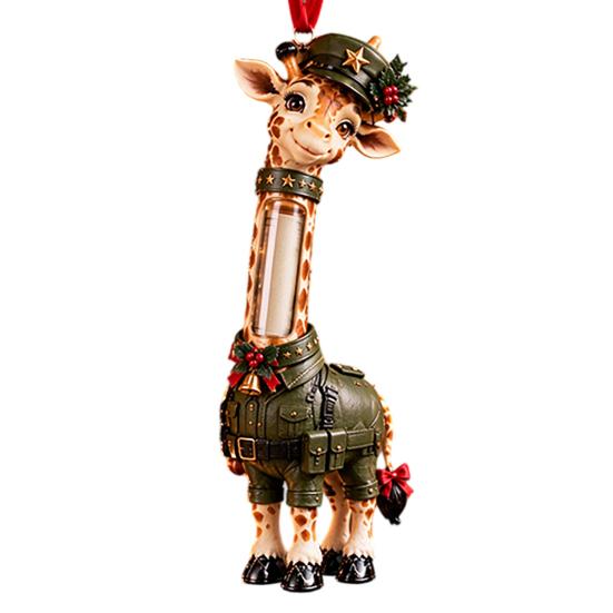 Giraffenmuster Hängende Ornamente Weihnachten Geldhalter Ornament, Acryl Geldklammer Dekoration für Leichte Dekorationen Baumtasche Auto, Süßer Beruf