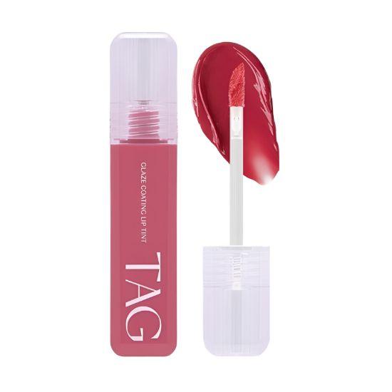 TAG Glaze Coating Lip Tint #06 Rose Feeling Glossy Korean Lip Tint Hydrating Glass Shine Lip Makeup