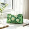 Multipurpose Tissue Box Leather Cover, Foldable Desktop Organizer, Oil Painting Style Napkin Holder Case, Reusable Facial Paper Organizer Dispenser,