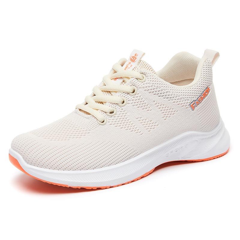 Shoes women's autumn new breathable fly-woven mesh running shoes women's flat-bottomed lightweight soft-soled sports shoes women