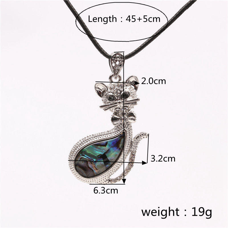 Abalone Shell Material Cute Cat Necklace Ornament Christmas New Year Birthday Gift Stylish Pendant