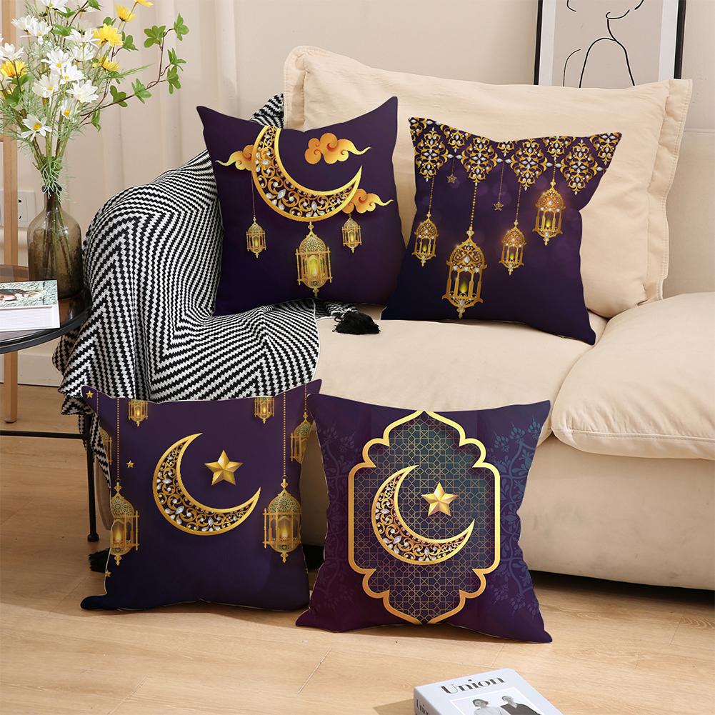 Home Decor Moon, Lantern & Star Decorative Pillow Covers Pattern Cushion Cover Suitable for Sofa Bedroom Car Pillow Cover