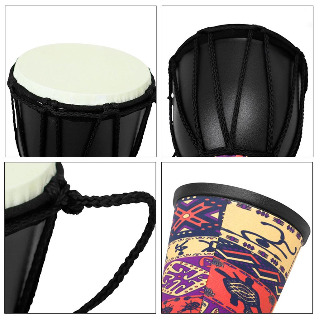 4 Inch PVC Goat Skin African Drum Djembe Percussion Musical Instrument Teaching Kids Toy African Hand Drums Accessories