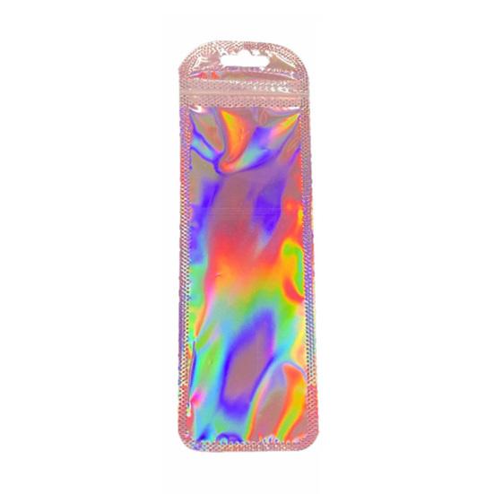 

50 шт. голографическая сумка переливающаяся герметичная водонепроницаемая хорошо герметизирующая компактная сумка для хранения ювелирных изделий пластиковая прозрачная самозапечатывающаяся сумка на молнии для женщин C