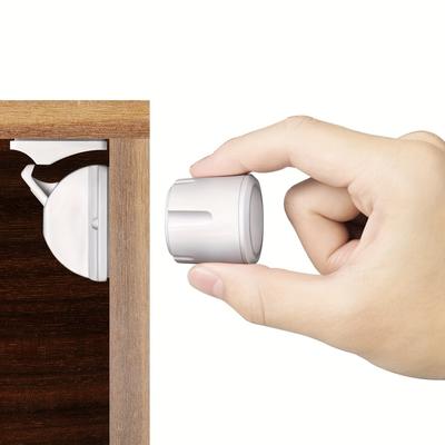 8 pièces Verrous de sécurité magnétiques pour jeunes enfants - Installation facile, sans vis ni perçage requis, plastique sans phtalates, parfaits pour sécuriser les portes et les tiroirs