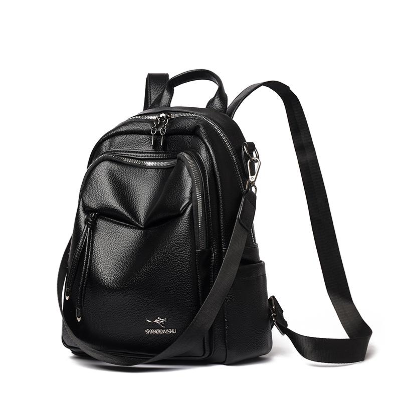 Luxury Women's Soft Leather Backpack Travel Bag Backpack for Teenager Girl School Rucksack Large Capacity Commuting Shoulder Sac