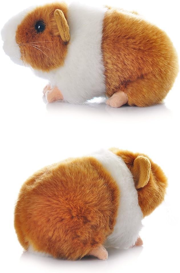 Qingyun Lee Small Animal Plush Guinea Fluffy and Animal Yellow White Toy, Pig, Mouse, Cotton-dyed Rat, Cute, Realistic, Kids, Pet, Doll, Gift, +