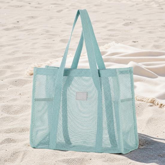 Borsa da Spiaggia in Rete, Borsa Leggera ad Alta Capacità, Svuotamento Rapido Traforata, Borsa a Shopper Ultraleggera per Viaggio, Articoli da Toeletta, Cosmetici