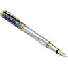 Xezo Fountain Fine Nib Rainbow White Mop Blue Paua 18k Pt Plated Serial Maestro
