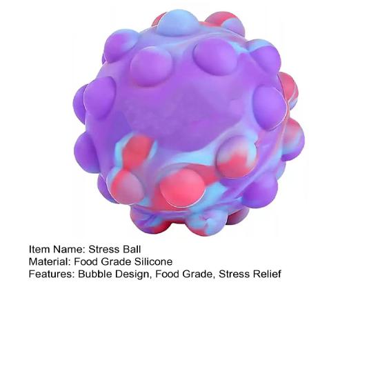 Bubble Stress Ball Food Grade Silicone Squeeze Ball Fidget Toy Anxiety Reduction Decompression Ball Sensory Toy