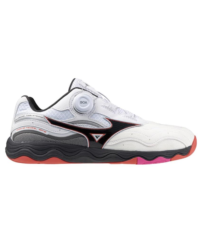 Mizuno Table Tennis Shoes Wave Medal SP5 Stability Cushioning Resilience cm 2E White/Black/Red 25.0