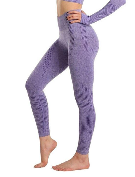 Pfirsichpo Schnelltrocknende Hohe Taille Nahtlose Yoga Leggings für Damen