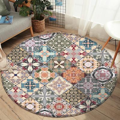 Covor Mandala Floral Camera Copiilor Covorașe pentru decorarea casei Covor rotund Sufragerie Covor anti-alunecare lavabil Covor Scaune pentru computer