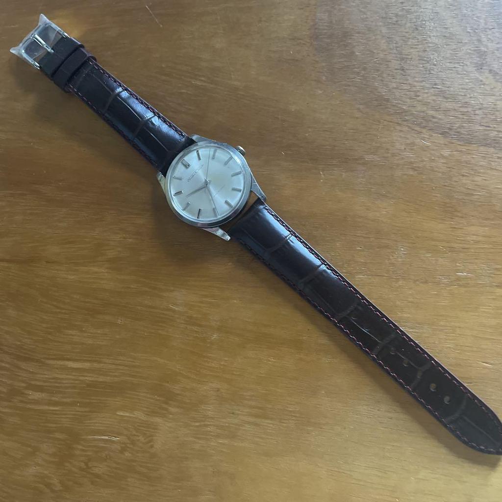 [USED] Seiko Crown Gold Movement STP with SEIKO Leather Strap, Working