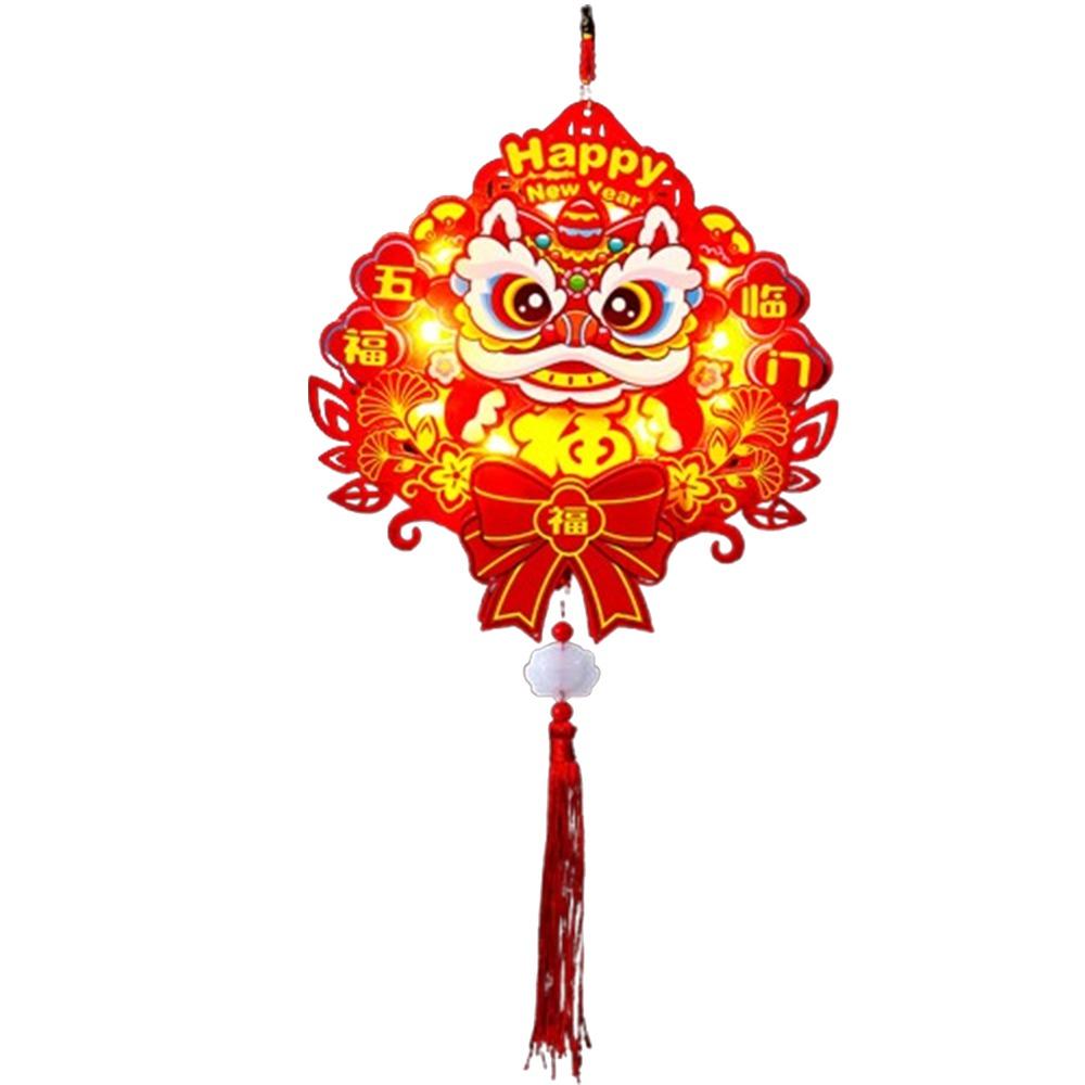

Blessing Fu Character Pendant DIY Cartoon Handmade Year of The Horse Lantern Traditional with Light String