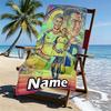 Custom Name Personalized Cristiano Ronaldo Print Beach Towel, for Trip Camping Beach Party Home Decor, Birthday Gift for Family & Friends
