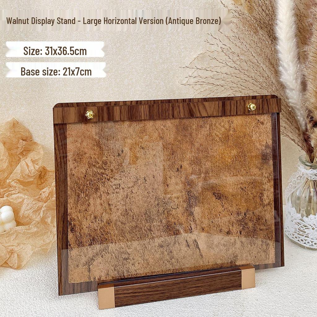Walnut Wood Manicure Display Stand with Solid Base
