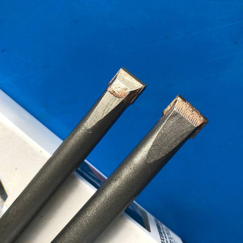 Square Shank Electric Hammer Drill Bit - Wall Chisel, Slotting Concrete Alloy Pointed & Flat Chisel