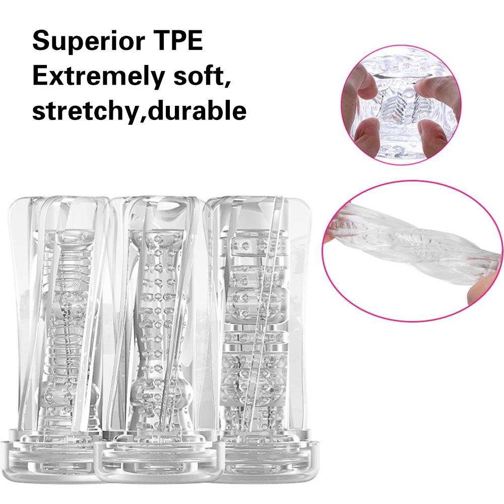 Penis Pump Male Masturbation Cup Male Masturbation Sex Toys For Men Glans Stimulator Penis Trainer Real Vagina 10 Frequency Adult Products