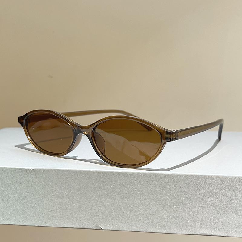 

KAMMPT Simple Oval Sunglasses Women Fashion Cute Solid Color Casual Decor Shades 2026 New Trendy Brand Design Retro Sun Glasses as picture shows