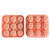 Rose Flower Silicone Ice Cube Tray 9-Cavity Square Mold for Chocolate Candy Flexible Non-Stick