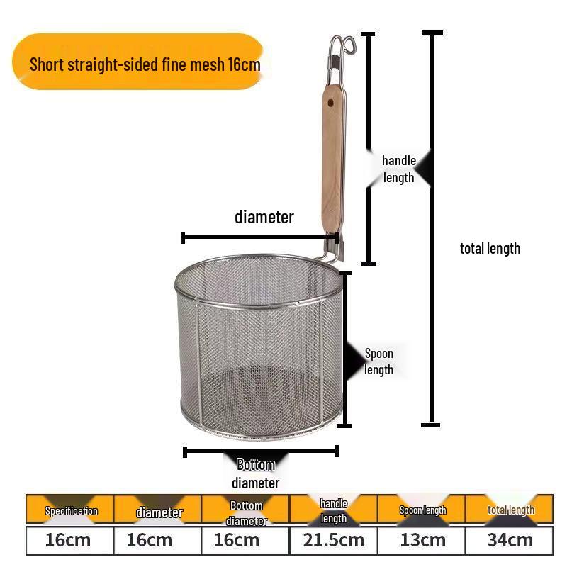 304 Stainless Steel Noodle and Soup Skimmer, Vegetable Strainer, Hot Pot Skimmer, Fine Mesh Strainer.
