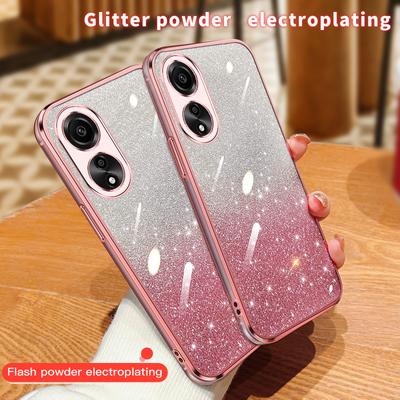 Fashion Plating Gradient Glitter Case pro OPPO A78 A58 A38 A94 A57 A36 A17 A16 A55 A1 A2 Find X6 Pro K11 K11X silikonový zadní kryt
