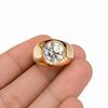 Anello sigillo con diamante di moissanite, Anello da uomo in argento sterling 925, Anello con gemma taglio rotondo fatto a mano