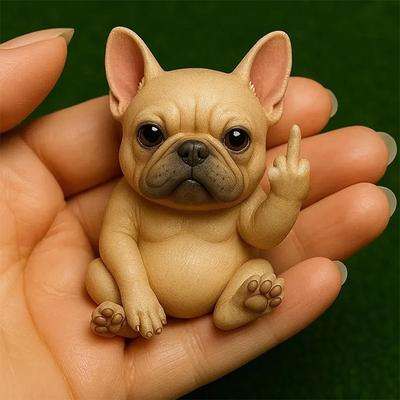 Funny Mini Middle Finger Animal Figurine Novelty Cat & Dog Resin Ornament Decor for Desk Office Home Gag Gifts