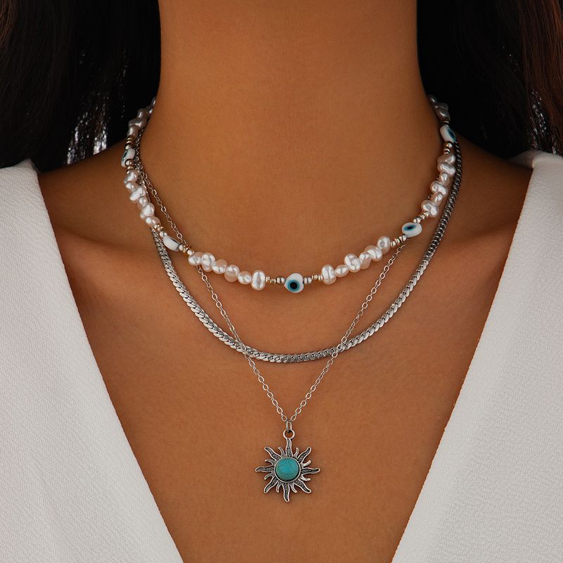 Fashion Trendy Jewelry Fashion Stylish Niche Design Retro Baroque Shell Starfish Necklace Clavicle Chain