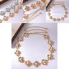 Floral Pearl Metal Waist Chain With Carved Flower Design For Women Spring Summer Fashion