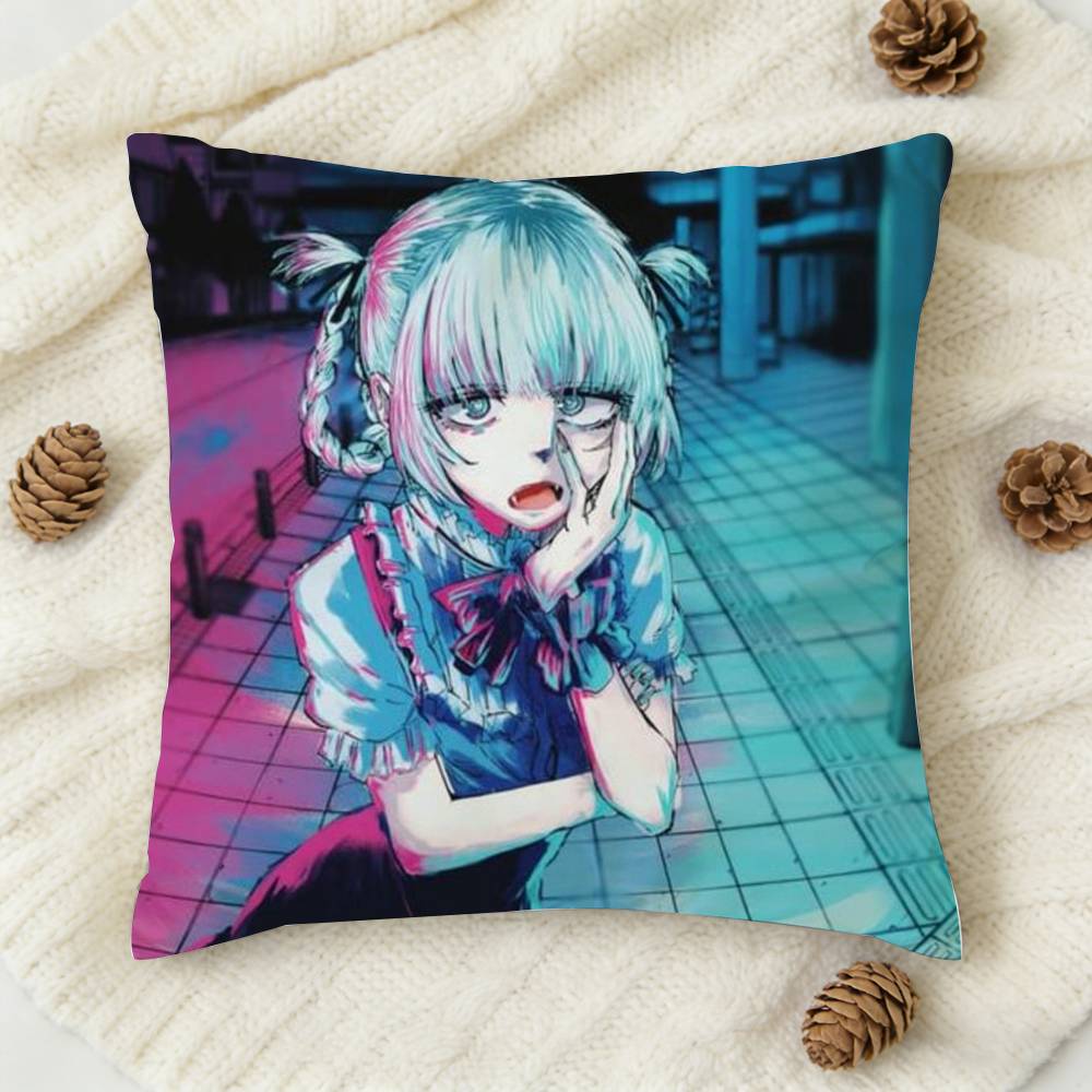 Anime Call of The Night Doublesided Printed Square Decorative Cushion Cover for Sofa Living Room Home Decor